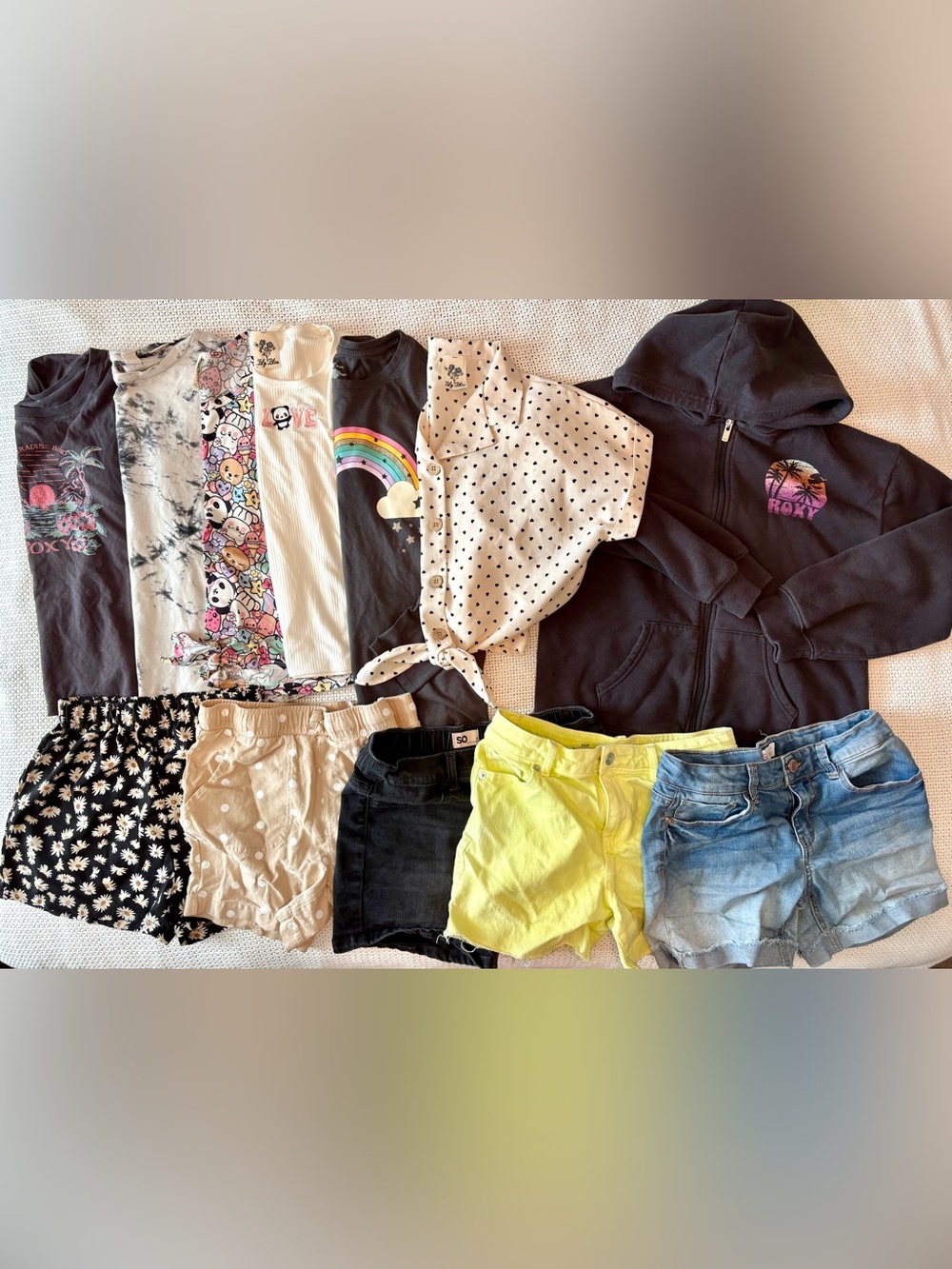 Girls size 14 bundle, tops, shorts, & hoodie back to school